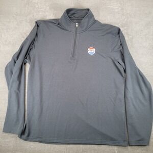 Port Authority Mens Pepsi Quarter Zip Pullover Sweater Gray Large